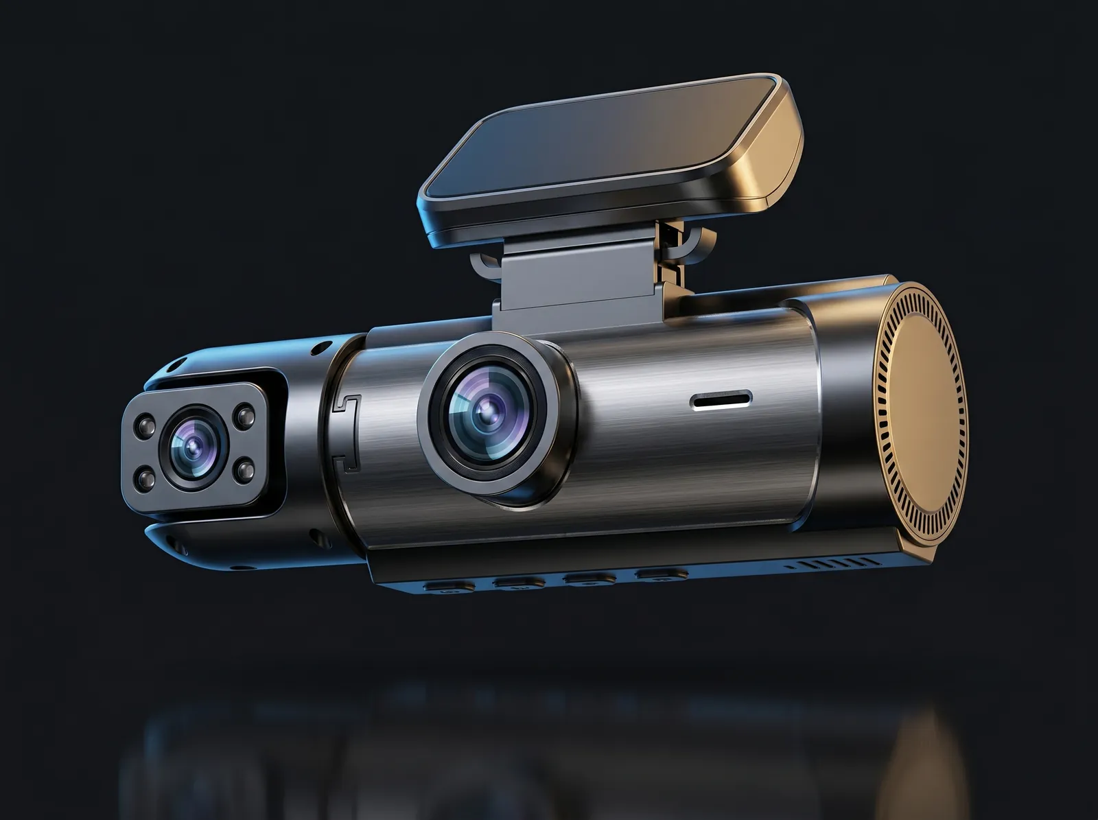 Dashure Ultra HD dash cam, three-quarter front view